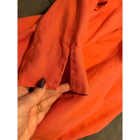 Liz Claiborne  100% Linen Button Up Shirt Top 3/4 Sleeve Women's XL Top - Picture 6 of 6